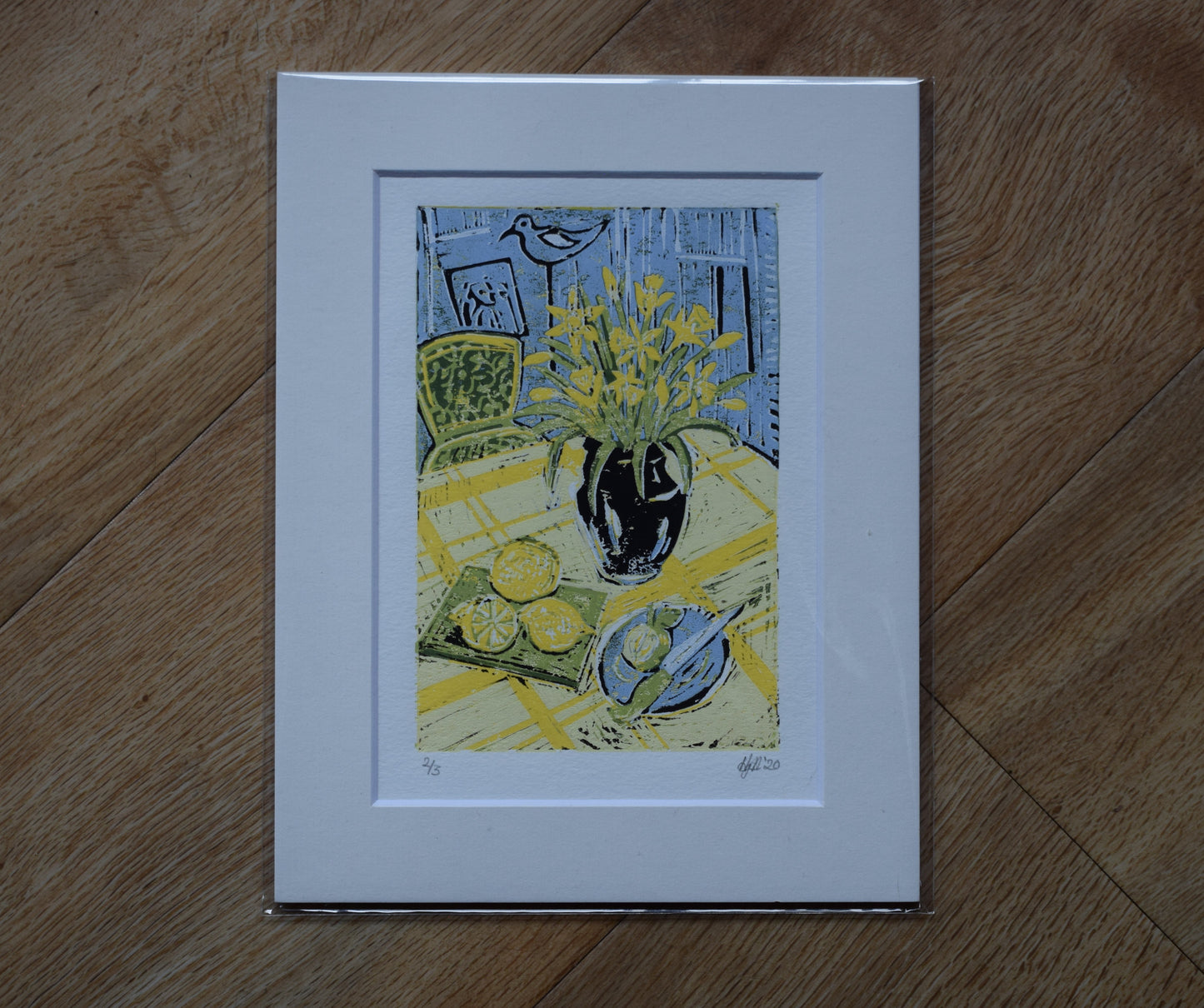 Still life with lemons and daffs