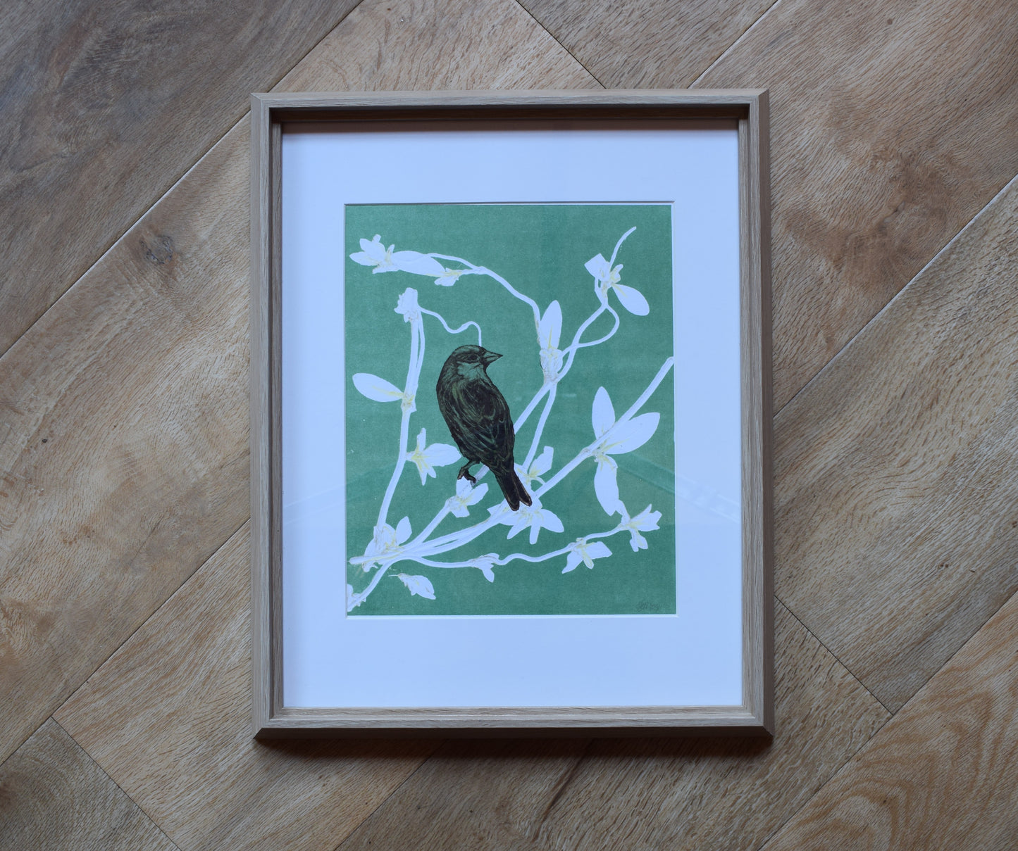Hedge Sparrow, green mono